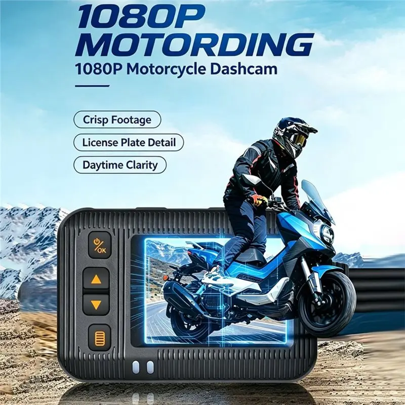 Front& Rear 1080P For Electric Motor Bicycle Dashcam Motorcycle DVR Camera Wifi APP 2" Driving Recorder view 4
