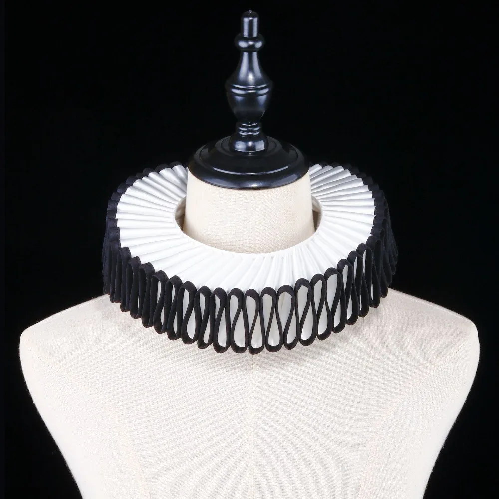 

Detachable Neck Ruffled Collar Vintage Opera Renaissance False Collar Victorian Costume Retro Circus Clowns Ruff Collar Cosplay