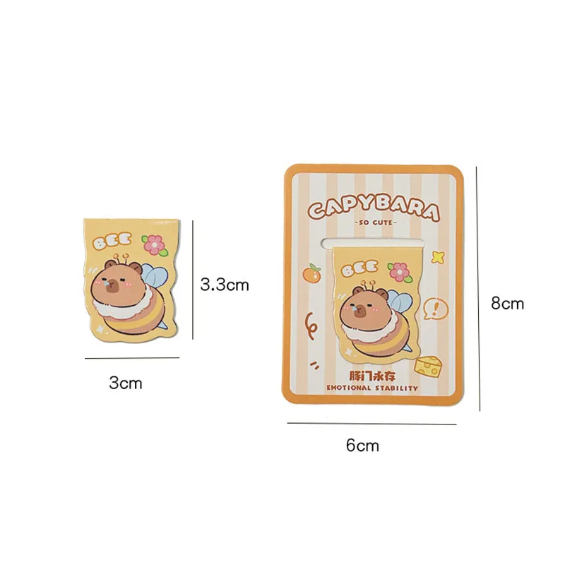 Imagem -05 - Kawaii Capivara Ímã Bookmark Clipe de Papel Bonito Livro Mark para Livros Escola e Material de Escritório Papelaria Presente 60 Peças Lote