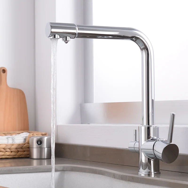 Drinking Water Faucet, Purified Kitchen  Cold and Hot Mixer Taps, RO System  Filter 