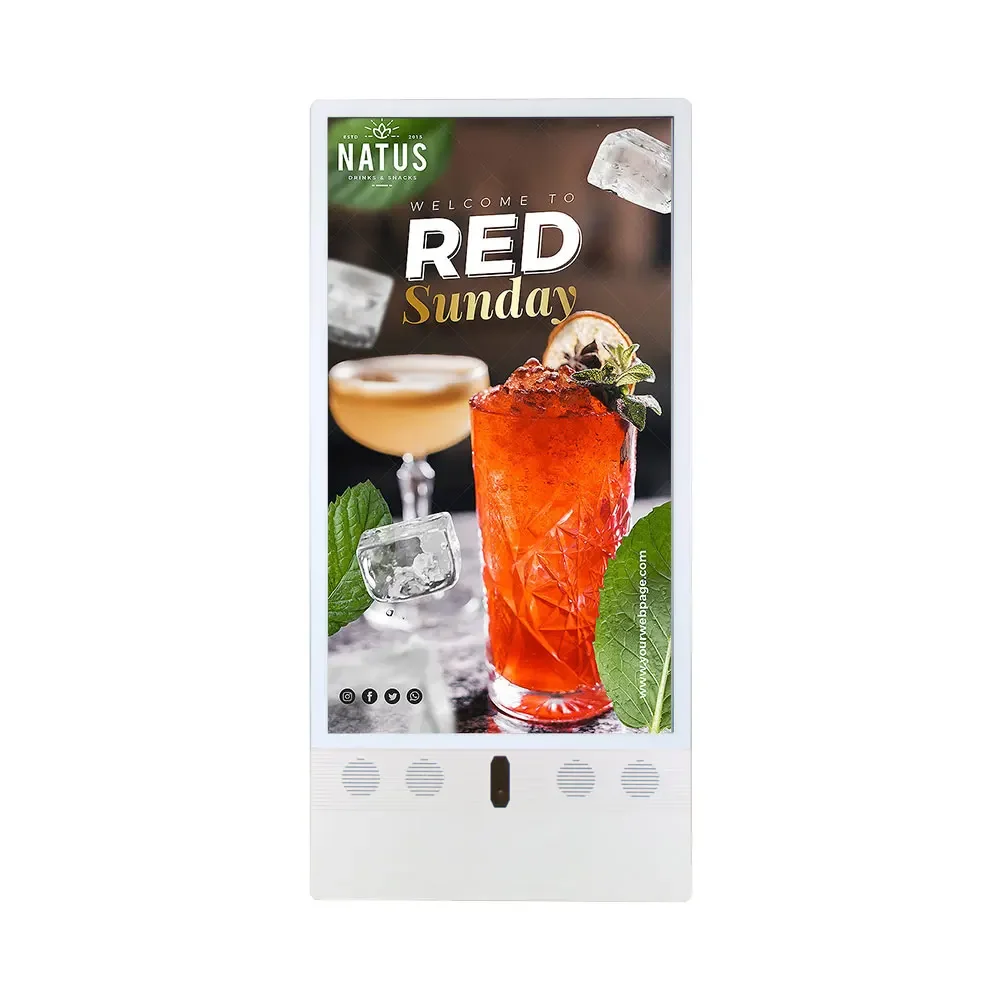 ملصق لافتات رقمية محمولة بشاشة LCD مقاس 43 بوصة من VETO مقاومة للماء وبطارية خارجية