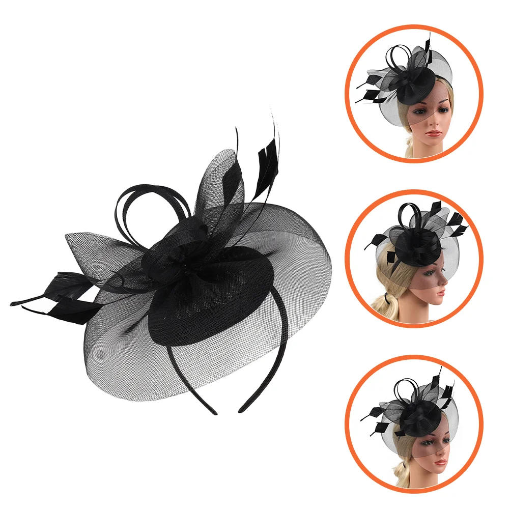 Barrette Hat Head Bands Tea Party Gauze Fascinator Headband Camouflage Banquet Headwear Mesh Women's