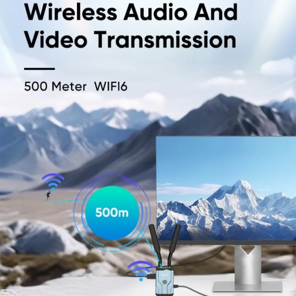 Proyecto inalámbrico 4K pequeño: contenido de pantalla de tabletas, computadoras portátiles y cámaras a pantallas HD a través del extensor de 500M 1080P