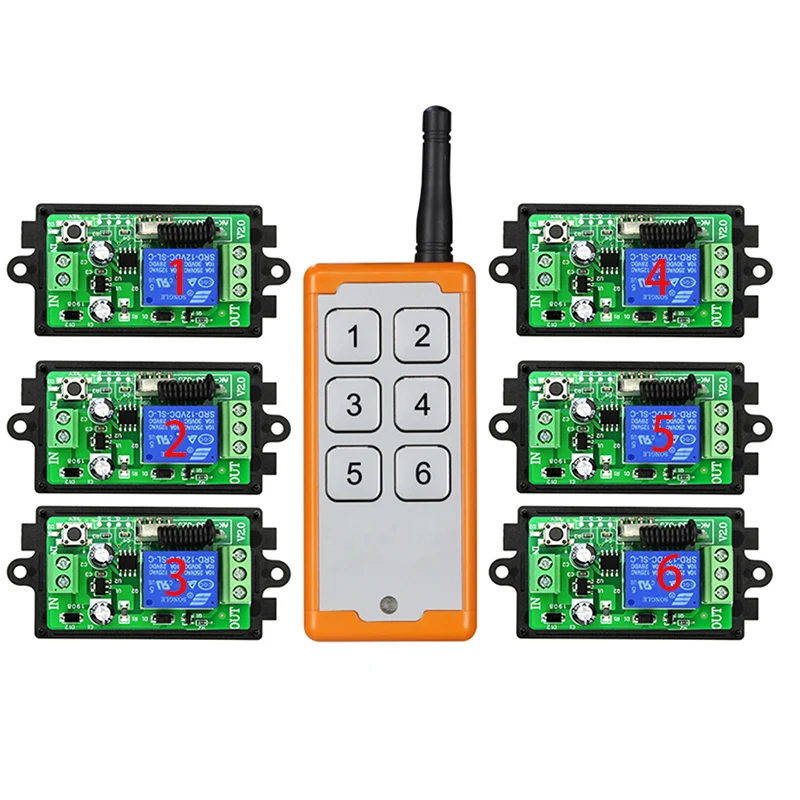 1000M daleki zasięg DC12V 24V 1CH pilot bezprzewodowy RF łącznik przekaźnikowy światło/lampa/bramy garażowe okiennice ekran projekcyjny