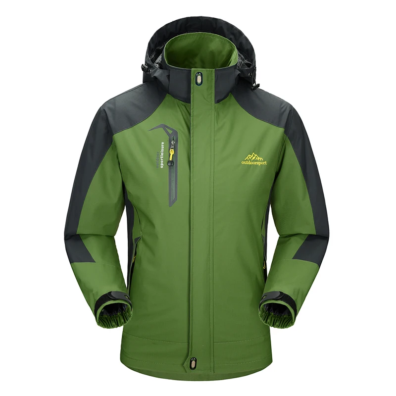 Męska jesienna kurtka turystyczna z kapturem, odpinany, wodoodporny, lekki płaszcz przeciwdeszczowy Trekking Outdoor Camping Casual odzież sportowa