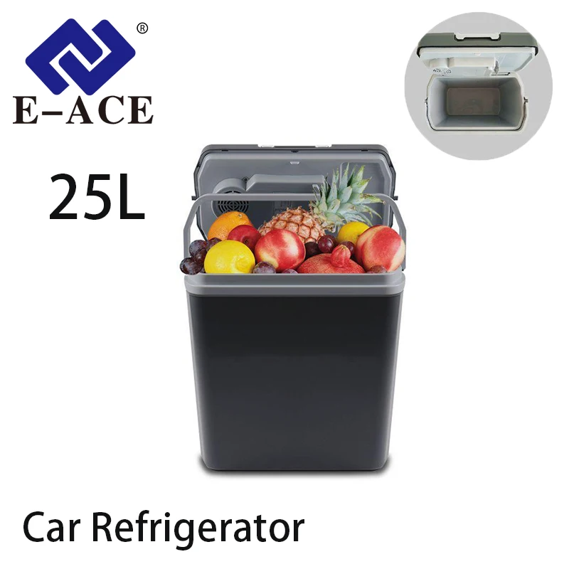 

E-ACE CAR Refrigerator Mini Portable Fridge 25L High-Capacity 12V 220 VRefrigerator Machine Car Use Household Use Camping Use