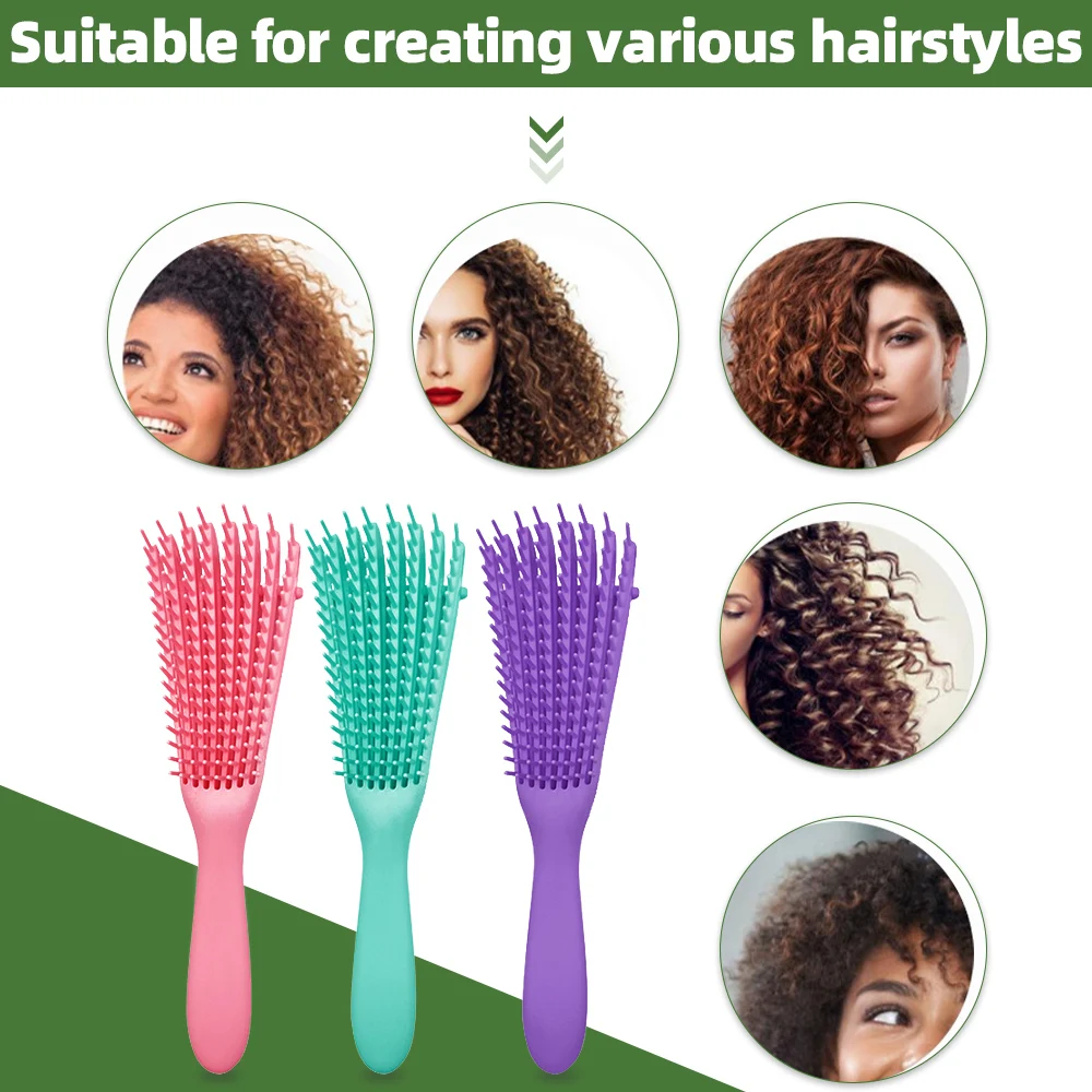 Hair Brush Women Hair Care Detangling Brush Scalp Massage Hair Curling Brush Wet and Dry Use Hairdressing Salon Styling Tools