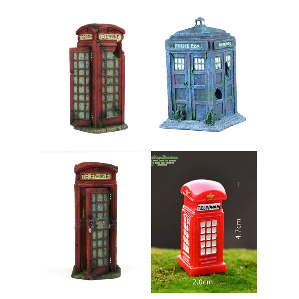 

1Pcs Fish Tank Simulated Police Box Aquarium Ornament Resin Decoration Safe Durable Landscape Supplies Fish Tank Ornament