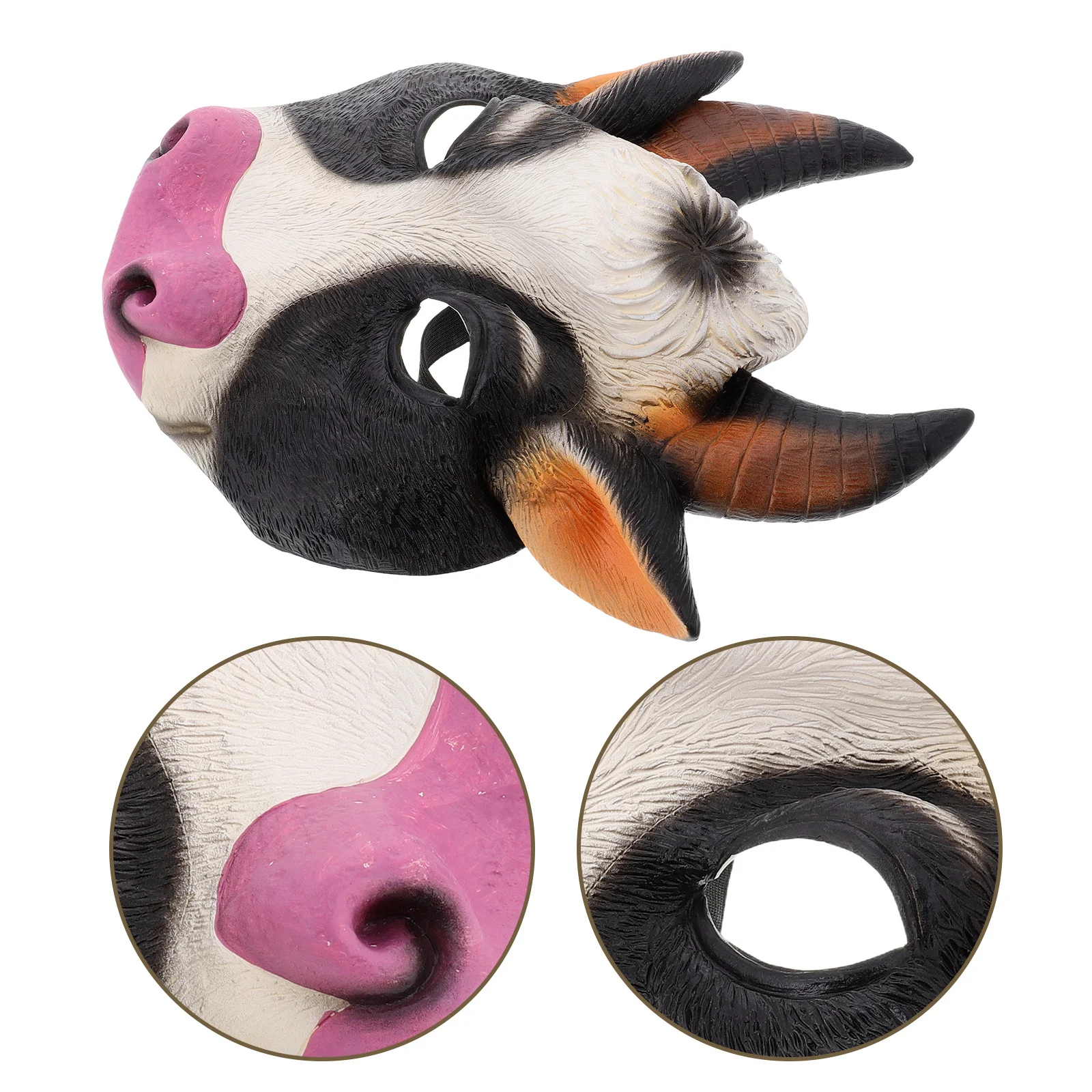 

Realistic Cow Mask Comfortable Lightweight Breathable Reusable for Halloween Cosplay Masquerade Animal Head Mask Party Prop