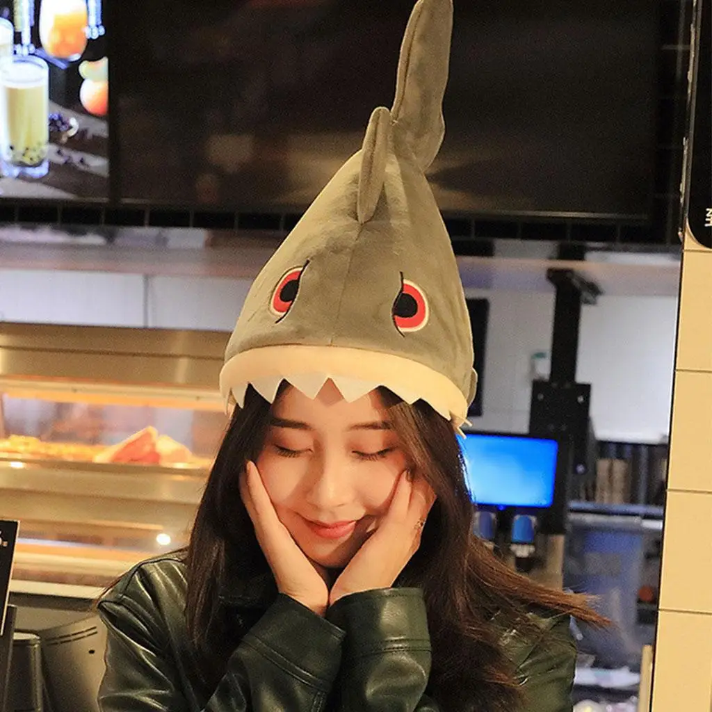 2x Funny Shark Hat Costume Accessory Winter for Adults Photo Props Not