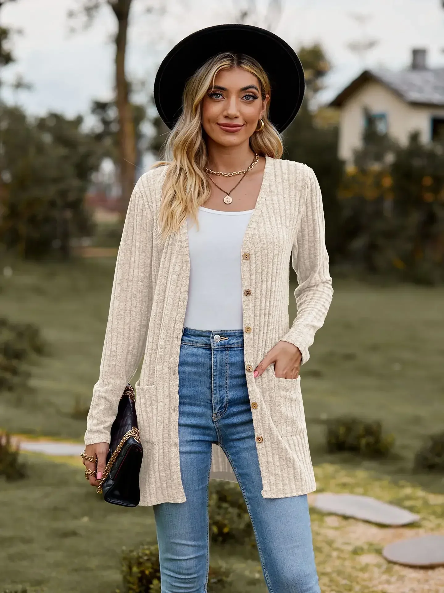 Single-Breasted Knitted Cardigan for Women, Loose Sweaters, Long Sleeves, Autumn Fashion Streetwear