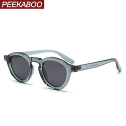 Peekaboo unisex polarized sunglasses retro women blue green brown TR90 round sun glasses for men uv400 dropshipping 2024 male