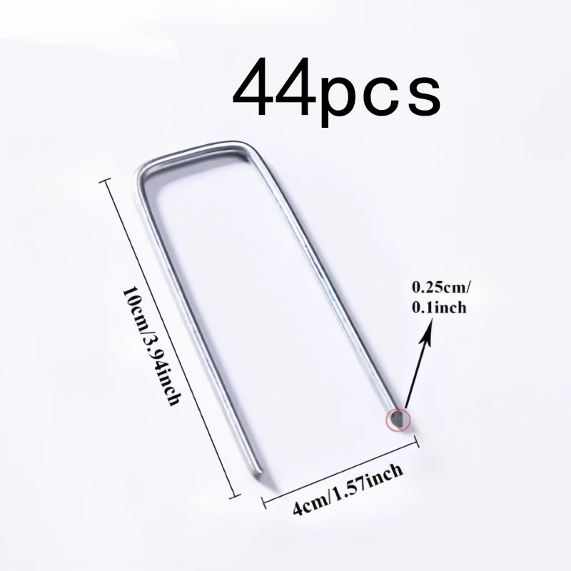 44Pcs Professional U-Shaped Garden Pegs, Heavy Duty Stakes for Turf, Fabric, Fence, Hose, Lights