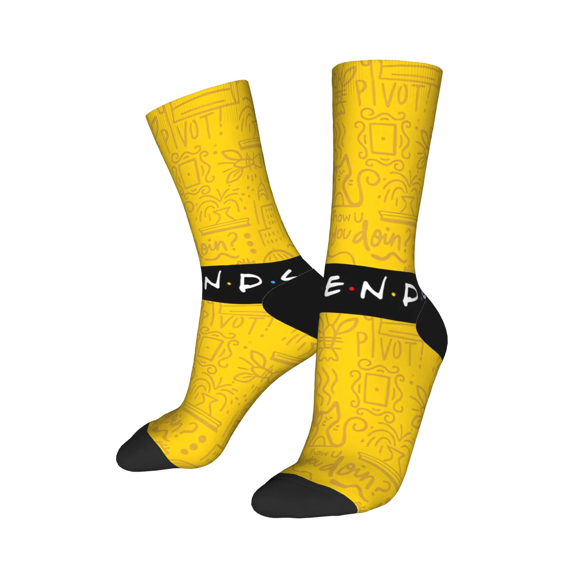 Couple Socks  Friends TV Show  Stockings Non Skid Medium Soft Socks Spring Korean Design Outdoor Socks