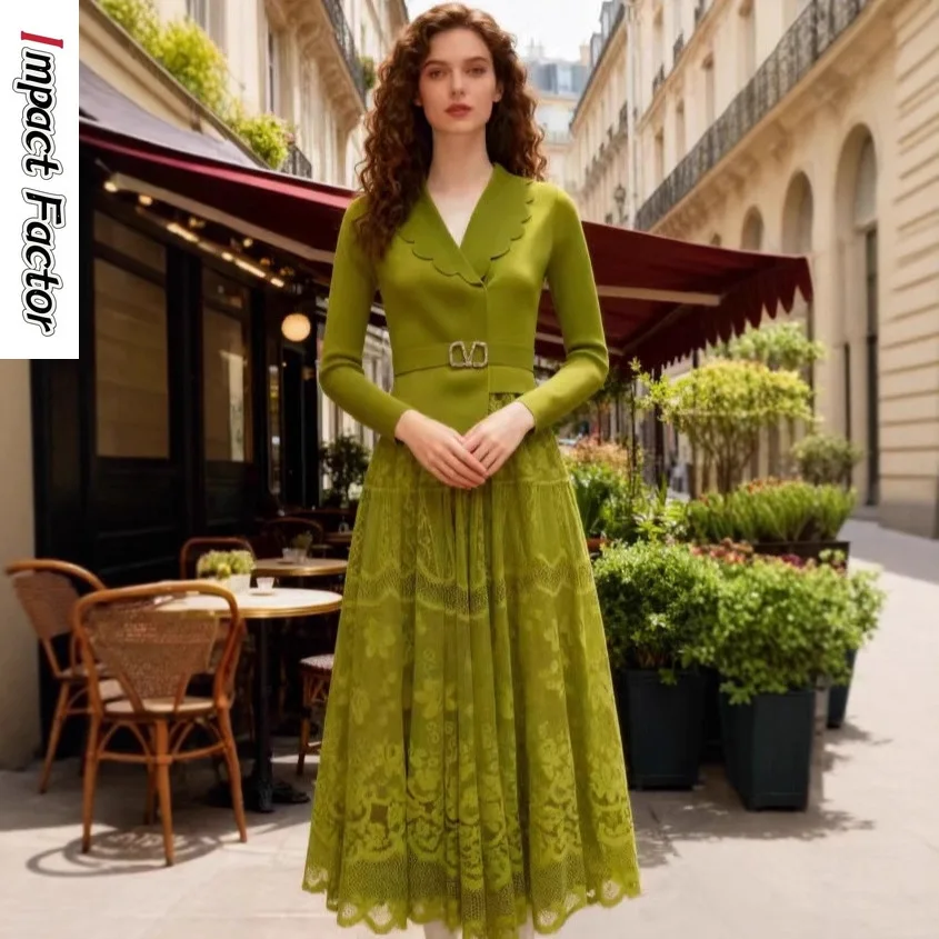 

Miyake французский костюм с воротником, свободное платье, осеннее новое африканское модное сетчатое длинное большое свободное платье для женщин