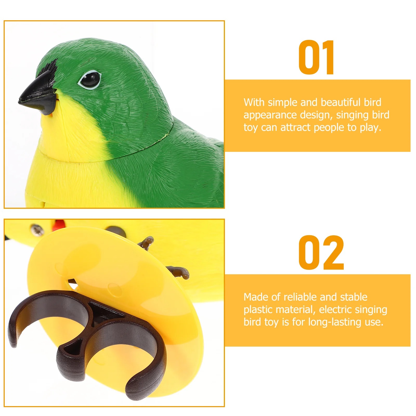 Interesting Bird Toy Plastic Bird Figurine Singing Bird Toy Voice-activated Bird Toy