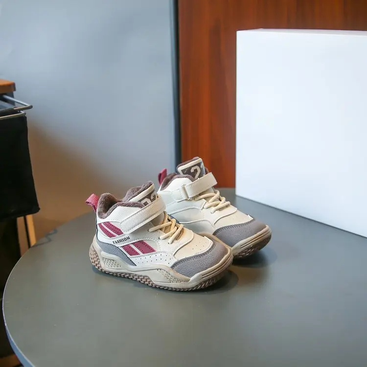 Classic Retro Children's Tennis Shoes Stripe Patchwork Boys Girls School Sneakers Causal Non-slip Daily Wear Kids Sports Shoes