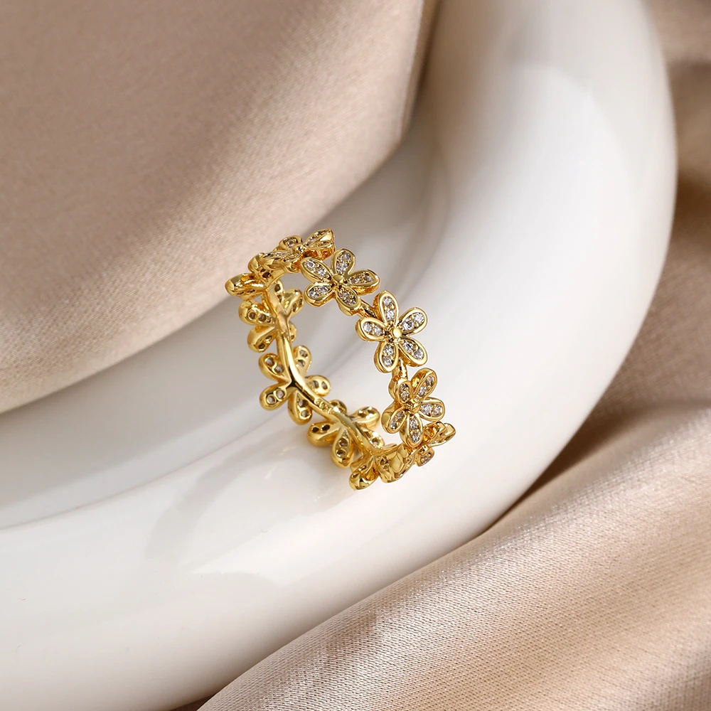 925 Sterling Silver gilding Rings Gold Color Sparking Popular LOVE Wedding Ring Certified Women Engagement Jewelry Anniversary