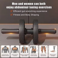Abdominal Roller with Resistance Band Dual-wheel Abdominal Exercise Roller Core Workout Equipment for Men Women Adjustable