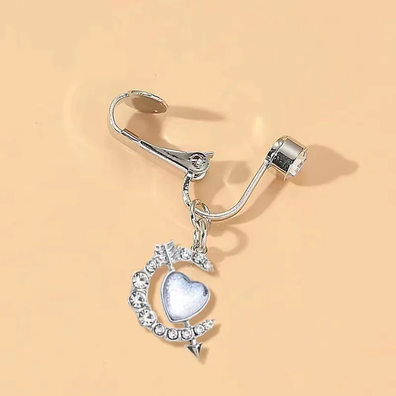 Faux Fake Belly Button Piercing Dangling Navel Rings Butterfly Heart Fake Belly Clip Women On Belly Button Rings Non Piercing