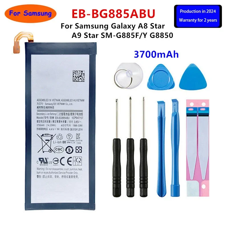 

Brand New EB-BG885ABU 3700mAh Replacement Battery For Samsung Galaxy A8 Star A9 Star SM-G885F/Y G8850 Batteries+Tools Kits