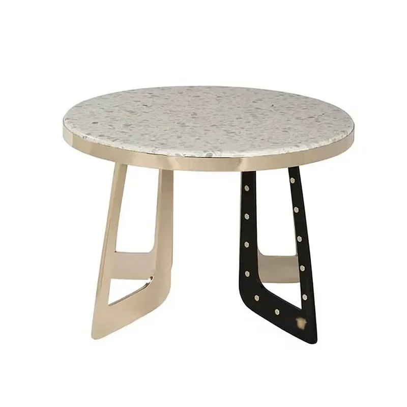 

Villa living room designer household stainless steel round coffee