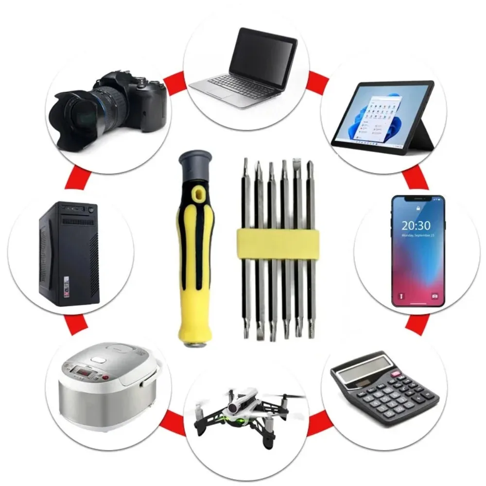 مجموعة مفك براغي 12 في 1، أداة صيانة محمولة متعددة الوظائف على شكل مسطح