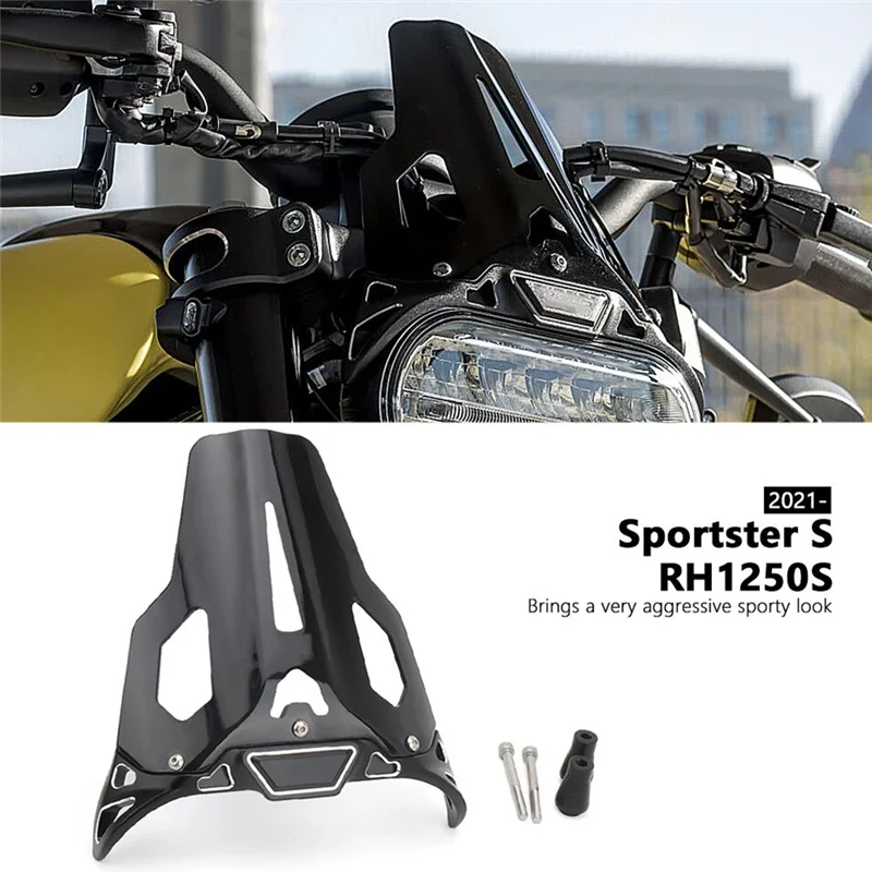 

NEW-Motorcycle Accessories Windshield Wind Screen Deflector Windscreen For Sportster S RH1250S SPORTSTER S 2021 2022 2023