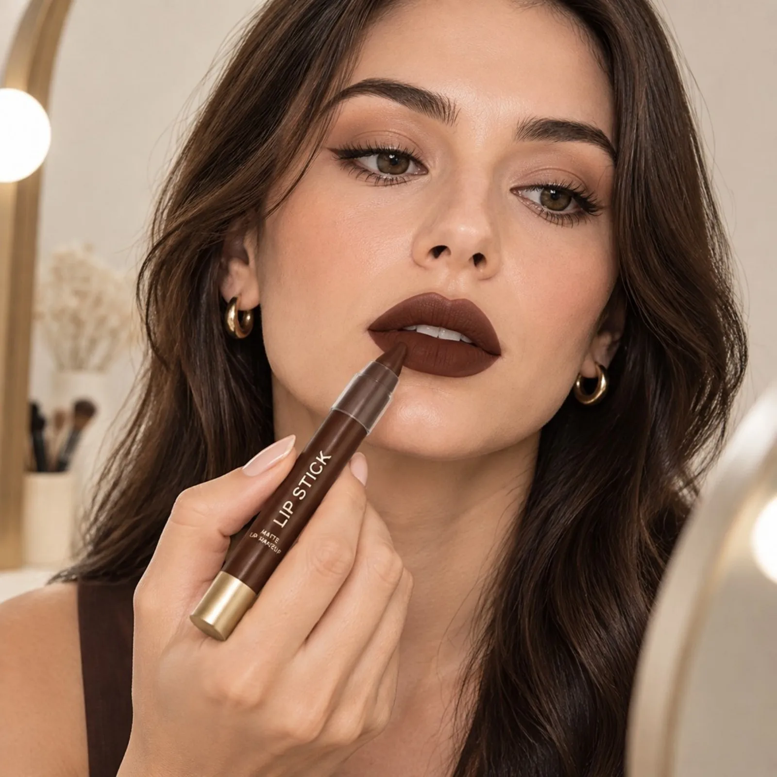 6 Colors Matte Velvet Mist Lip Liner Lipsticks Sexy Red Brown Chocolate Tint Lipstick Lip Contouring Lipliner Outline Cosmetic