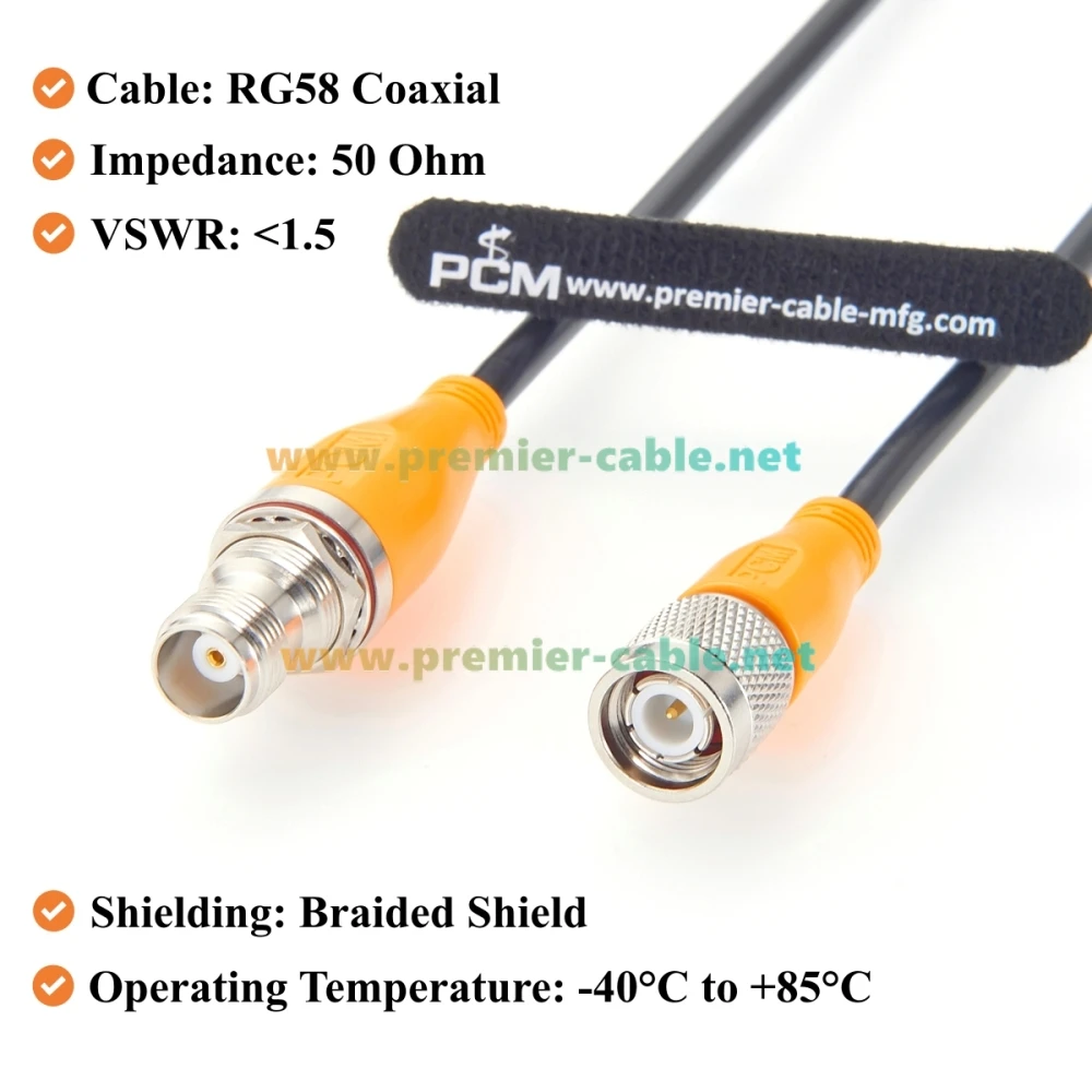 TNC-Stecker auf -Buchse Schottmontage-Verlängerungskabel 50 Ohm RG58 HF-Koaxialkabel für Antennen, GPS, GNSS, RTK-Vermessung – Detail 3