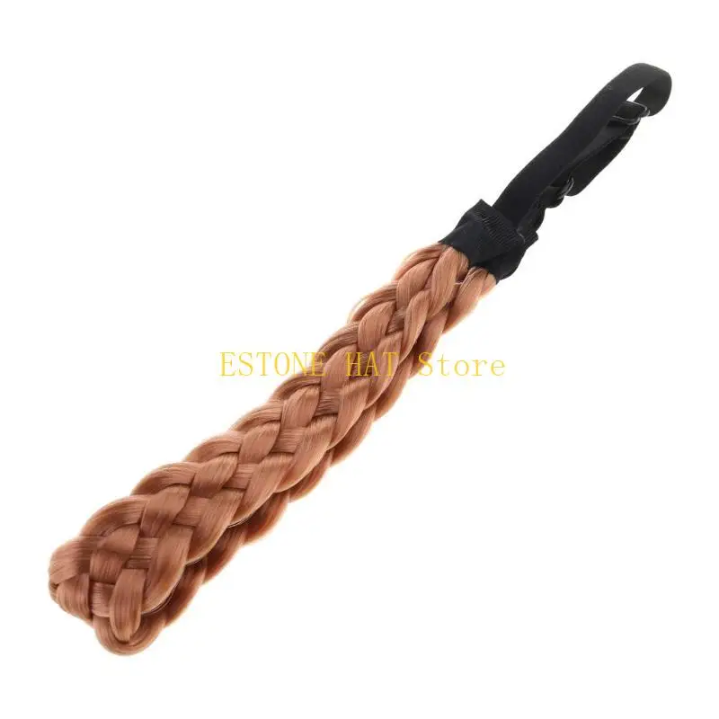 

49MF BohemiaStyle Braided Headband Forehead Hair Decorations BohoWigs Braid Headband Women Headpiece Girls Exotic Headdress
