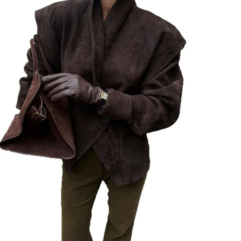 2025 가을 여성용 신상 트렌디 플립 칼라 허리 스트랩 코트