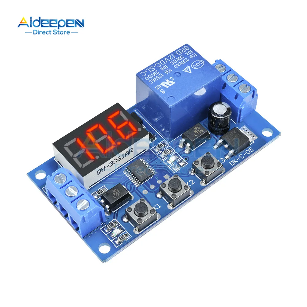 DC 12V 24V LED Digital Time Delay Relay Trigger Cycle Timer Delay Switch Circuit Board Timing Control Module DIY