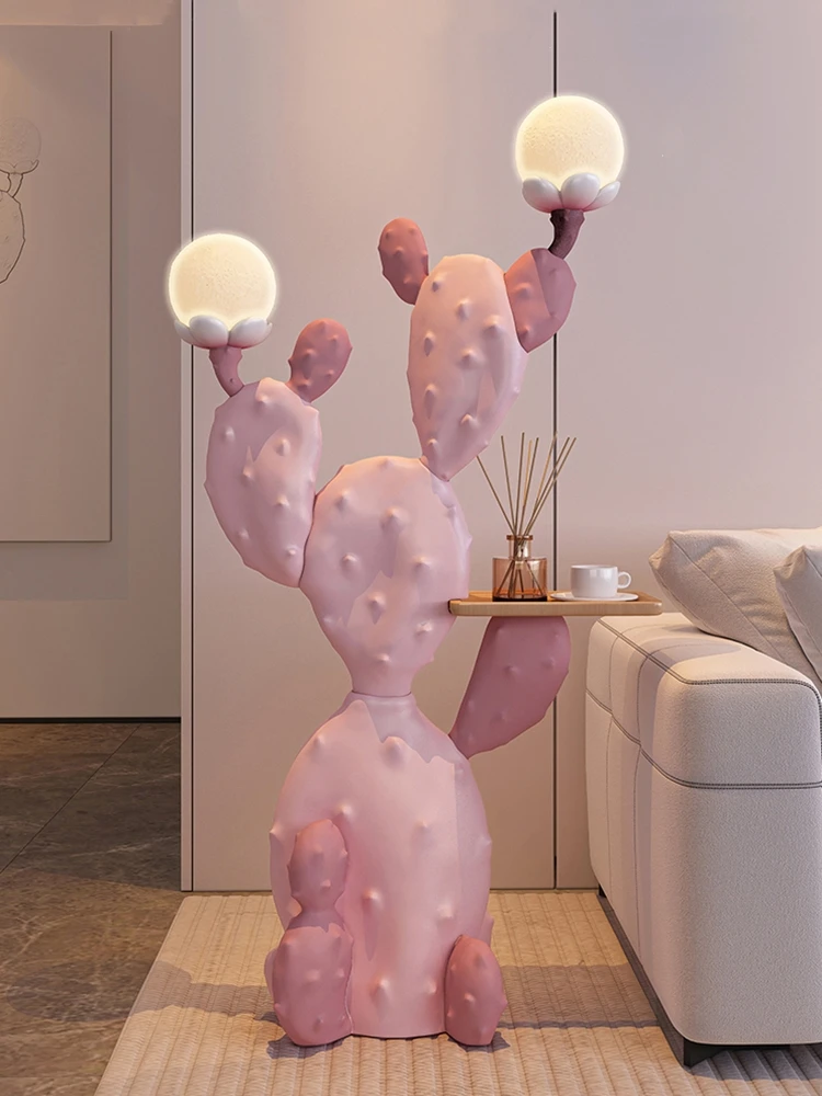 Home Decor 78CM Cactus Statue Side Table Floor Decoration Nordic Living Room Tea Tables Creative Coffee Table Housewarming Gifts