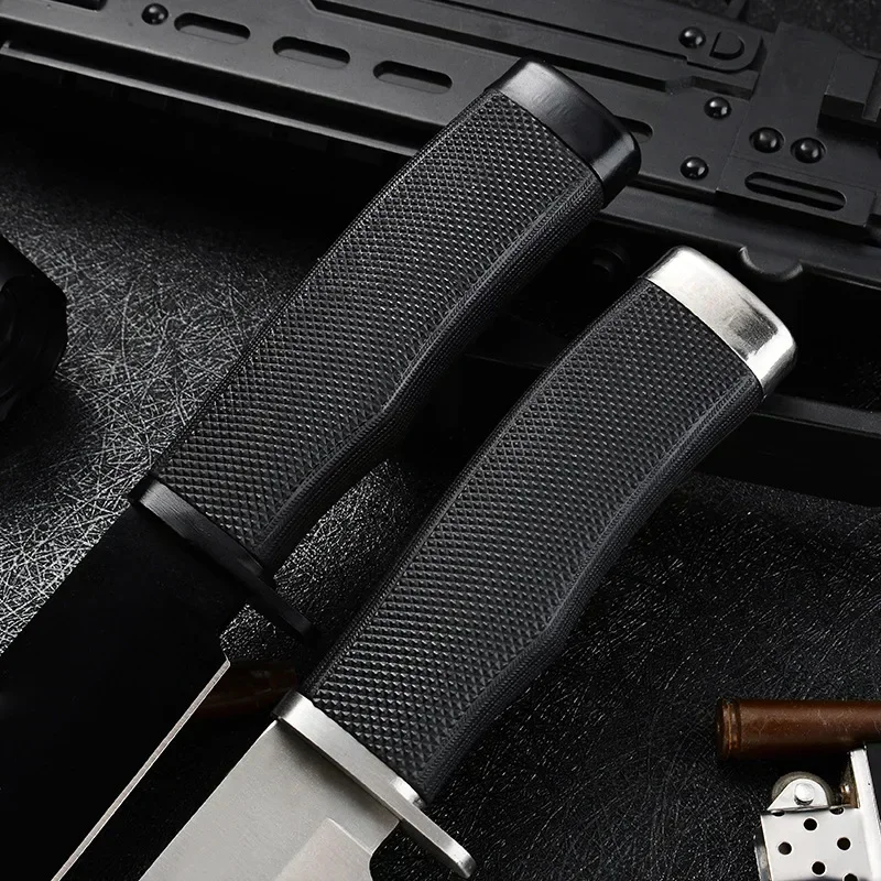 New 1 piece of high hardness outdoor straight knife, portable EDC camping knife sheath pocket knife,  tool knife