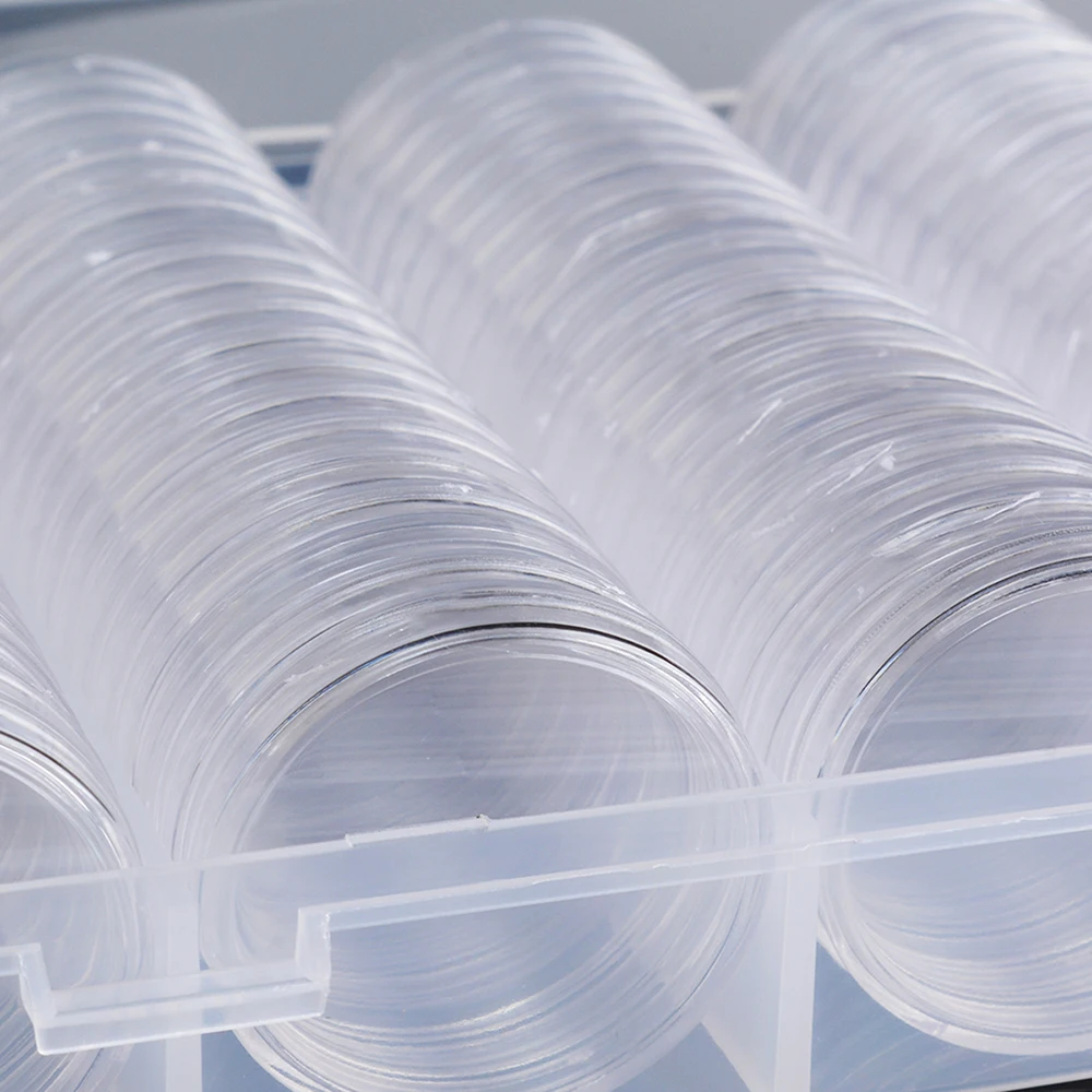 30mm Coinning Capsules Storage Box Clear Plastic Coinning Cases Holders Capsules Collection Cases Round Ring Protection Boxes