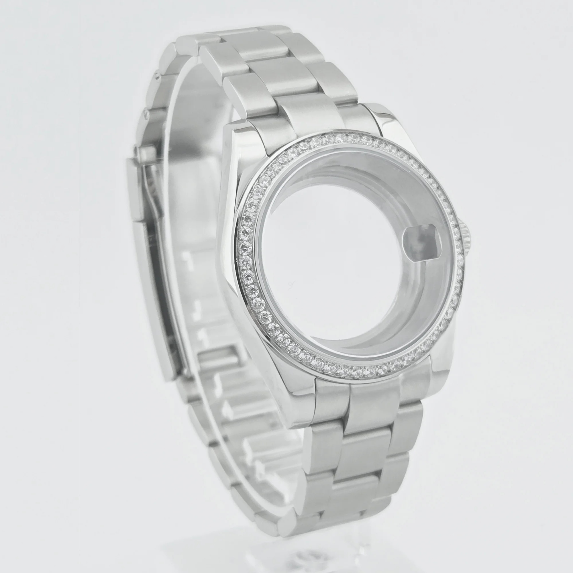 NEITON Diamond NH35 Case Strap 36MM/39MM Polish Watchcase Sapphire Glass 10bar for Datejust NH36 Movement Watch Accessories Part image 6