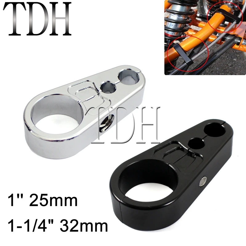 Guidon de cadre de moto noir, câble d'embrayage, ligne de frein, support de pince pour Harley 73Inboulon Sportster, 1 en effet 25mm, 1 à 1/4 po, 32mm