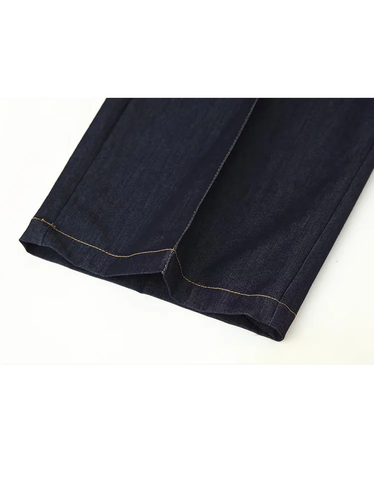 HH Cappotto a maniche lunghe con risvolto e tasche monopetto moda donna + set da 2 pezzi in denim solido con cerniera sottile in vita elastica estiva