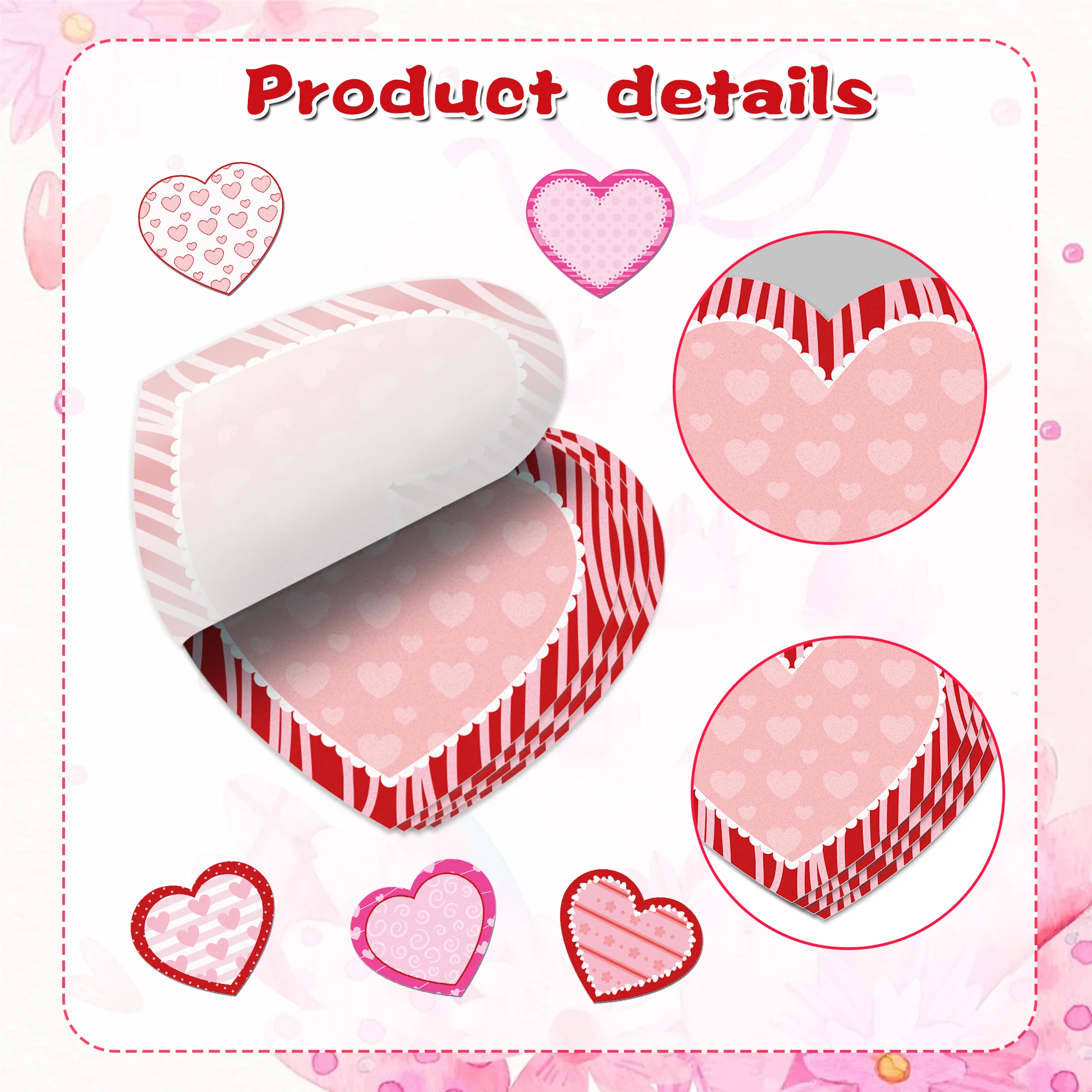 Valentine\'s Day Love Pattern Sticky Notes Notepad For Office Gift Valentine\'s Day Party Decoration Supplies