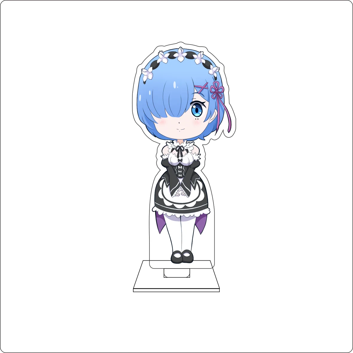 10CM Anime Re:ZERO - Starting Life in Another World Cosplay Cute Acrylic Figure Stand Plate Emilia Rem Ram Ornaments Gifts view 5