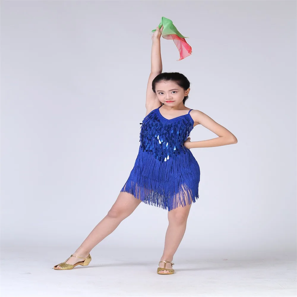 무대 댄스웨어 라틴 댄스 드레스 키즈 코스프레 의상 파티 쇼 어린이 소녀 전문 탱고 볼룸 섹시한 축제