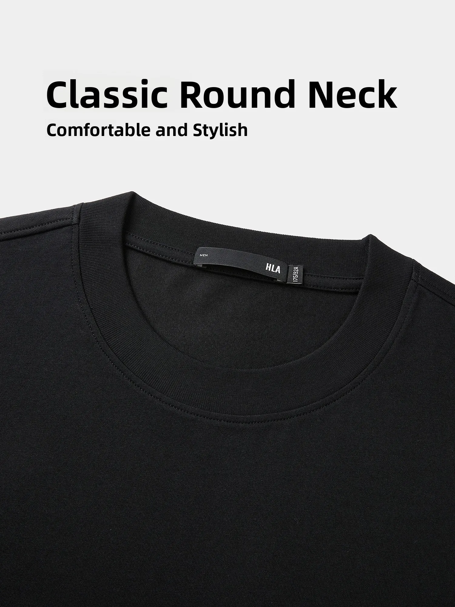 HLA Power Young Series Men's Long Sleeve T-shirt Moisture Wicking Base Layer Shirt Cotton Polyester Blend round Neck Print