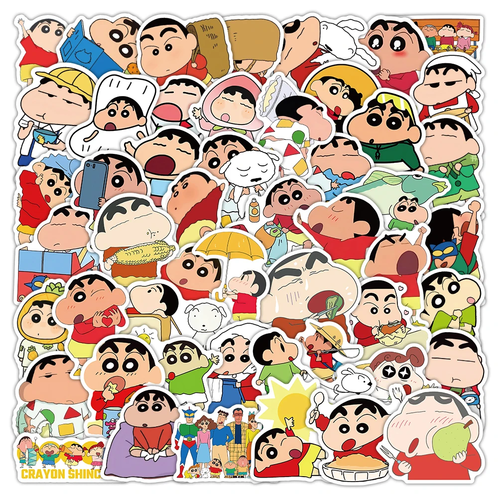53PCS Crayon Shin-chan Graffiti Aufkleber Cartoon Koffer Wasserdicht Laptop Computer Gitarre Dekoration DIY Kinder Klassiker Spielzeug