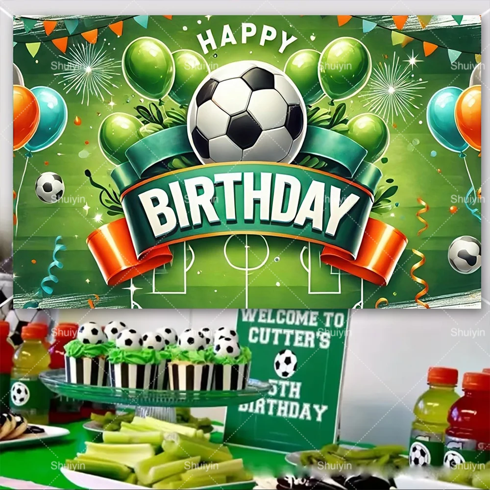 

Soccer Birthday Party Backdrop Football Field Photo Background Boys Birthday Decorations Photo Booth Props Banner Curtains Gifts