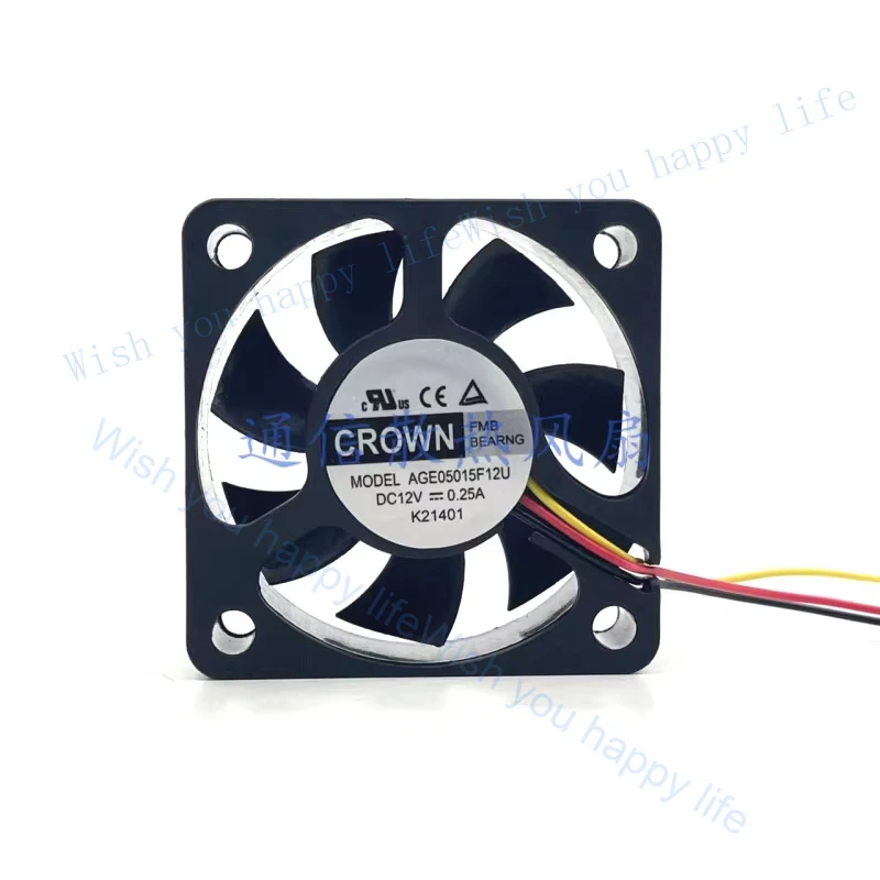 

Вентилятор охлаждения V+ 1 шт. для CROWN AGE05015F12U DC12V 0.25A, 3-проводной, 5 см