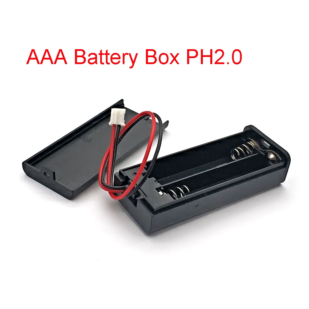 2 x Batteriehalterbox für AAA-Batterien mit Deckel und EIN/AUS-Schalter, PH2.0 2P-Stecker, DIY 3V-Stromversorgungsgehäuse – Detail 1