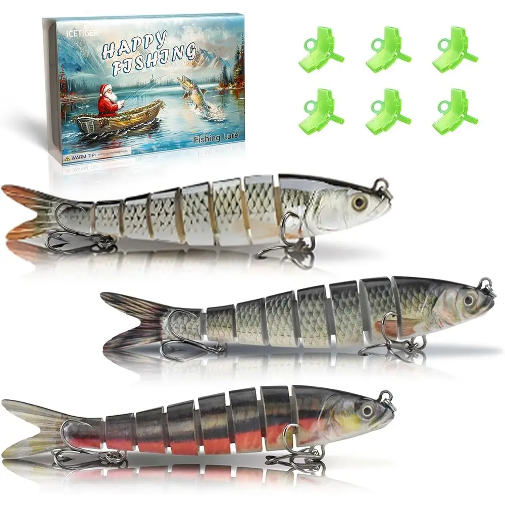 

Многошарнирные реалистичные приманки для плавания, упаковка из 3 штук для пресноводной и морской рыбалки, универсальный окунь, форель, судак, краппи, щуки,