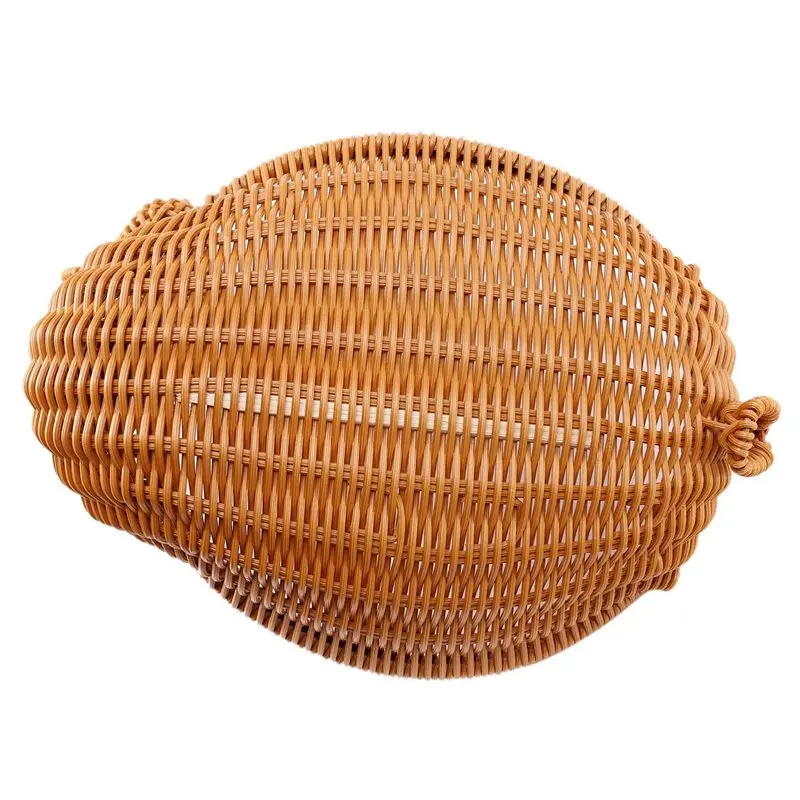 ABNL 10X Rattan Woven Fruit Basket, Imitation Deer Bread Basket Fruit Bowls Tray Vegetable Snack Basket Small