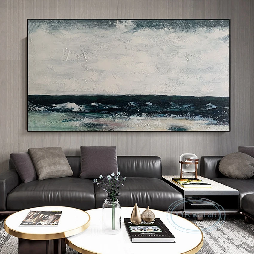 

Скандинавские настенные украшения, постеры, современное абстрактное искусство, картина маслом, холст ручной работы, высокое качество, акриловые подвесные картины, безрамные